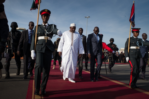 New Gambian President Adama Barrow arriving back from Senegal, January 26, 2016