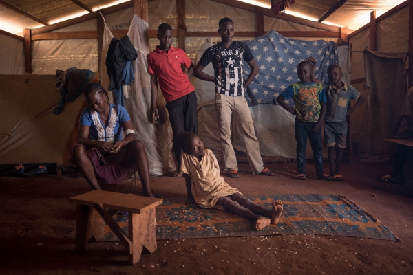 Young Muslims taking refuge in a Catholic seminary in Bangassou, CAR, to escape communal violence