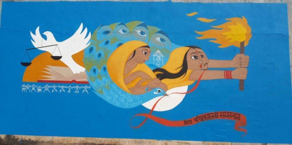 NEFAD's members with Artists in the mid western Nepal painted this Mural in memory of the disappeared