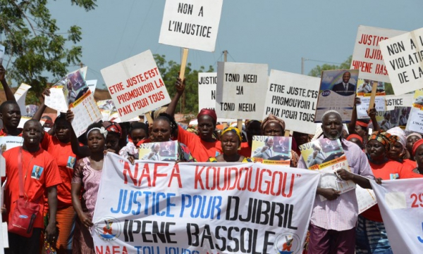Manifestation en faveur de l'ancien ministre des Affaires étrangères du Burkina Faso Djibrill Bassolé accusé de "trahison"