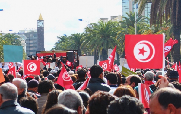 Manifestation à Tunis janvier 2012