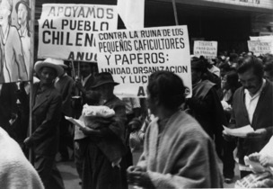 Manifestation de l'Association Nationale des Paysans colombiens (ANUC), décimée par l'extrême droite, Bogota 1972.