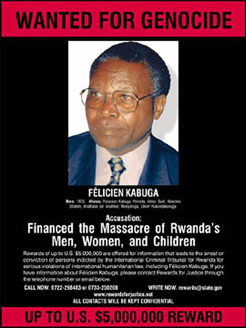 Félicien Kabuga wanted for genocide