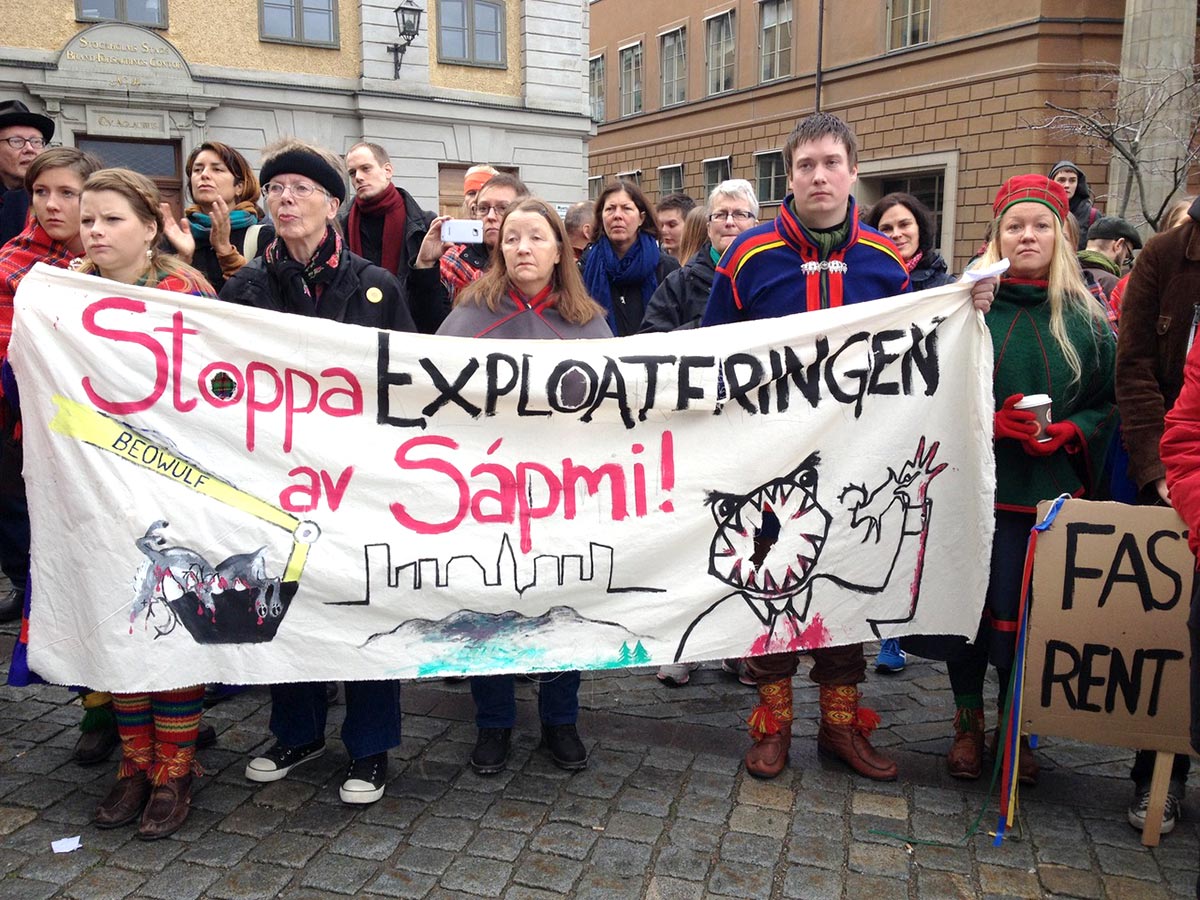 Manifestation contre l'exploitation des Samis en Suède
