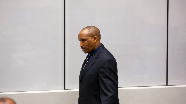 Bosco Ntaganda arrive à l'audience le 28 août 2018 pour la dernière phase de son procès devant la CPI
