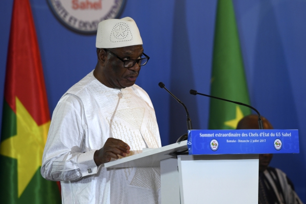 Le président Ibrahim Boubacar Keita au sommet du G5 Sahel à Bamako le 2 juillet 2017