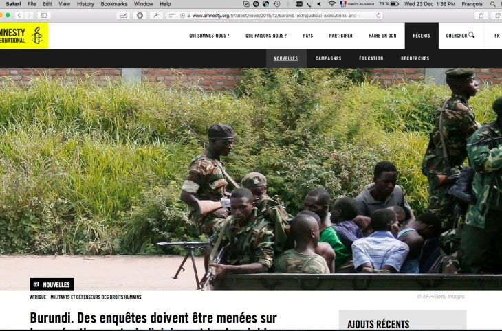 Burundi: Amnesty accuse les forces de sécurité d'avoir procédé à des exécutions sommaires