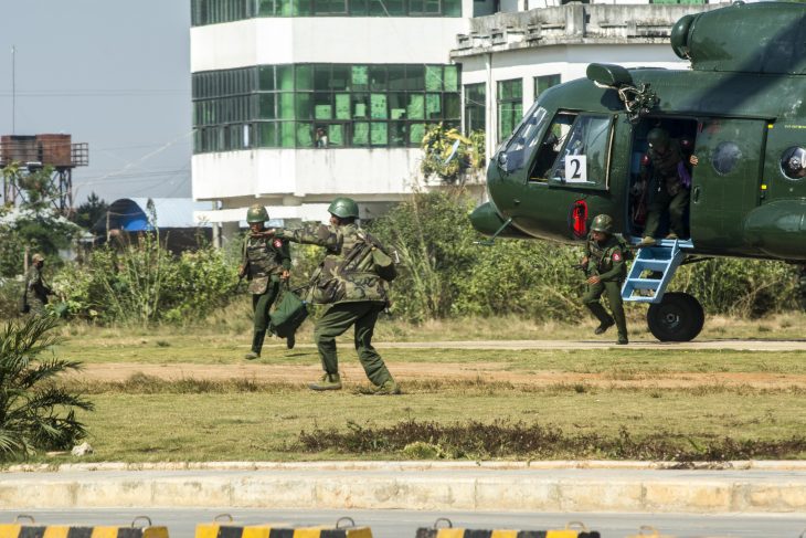 Journey through a battle zone in Myanmar