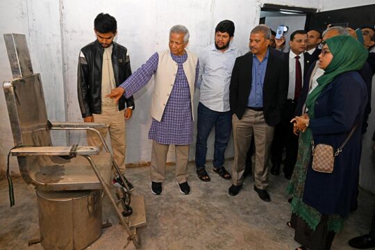 Commission of Inquiry into Torture and Enforced Disappearances in Bangladesh. Photo: Muhammad Yunus, head of the interim government, visits a detention centre where torture is alleged to have taken place.