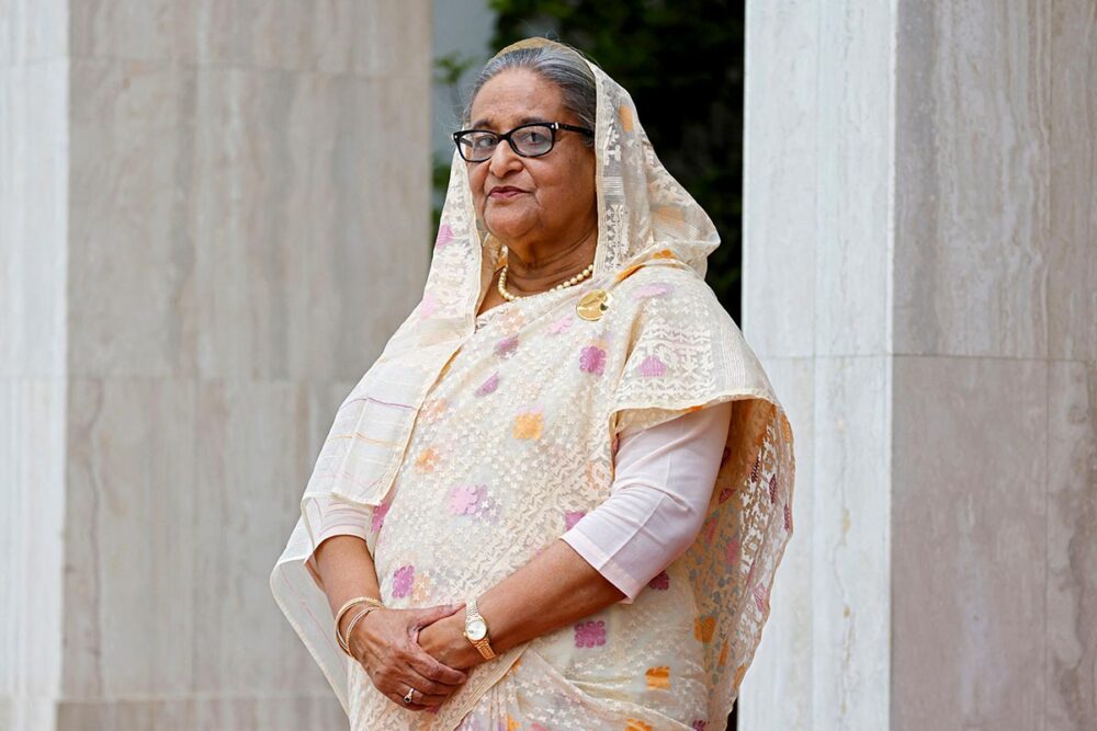 Bangladesh’s former Prime Minister Sheikh Hasina. Currently on the run in India – where she fled after protests against her rule were violently suppressed – her trial in absentia concluded last week in Dhaka. Photo: © Ludovic Marin / AFP Sheikh Hasina's trial (in absentia) took place in Dhaka, Bangladesh.