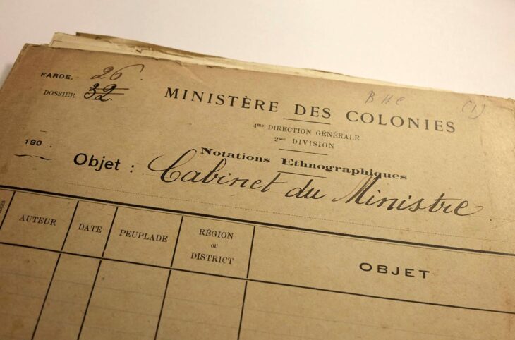 Archives d'un dossier titré "Ministère des colonies - Cabinet du Ministre".