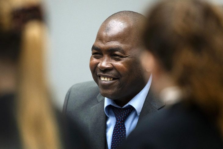 Mahamat Said, ancien membre de la Seleka en Centrafrique, sourit lors de son procès à la Cour pénale internationale (CPI) - La Haye, Pays-Bas