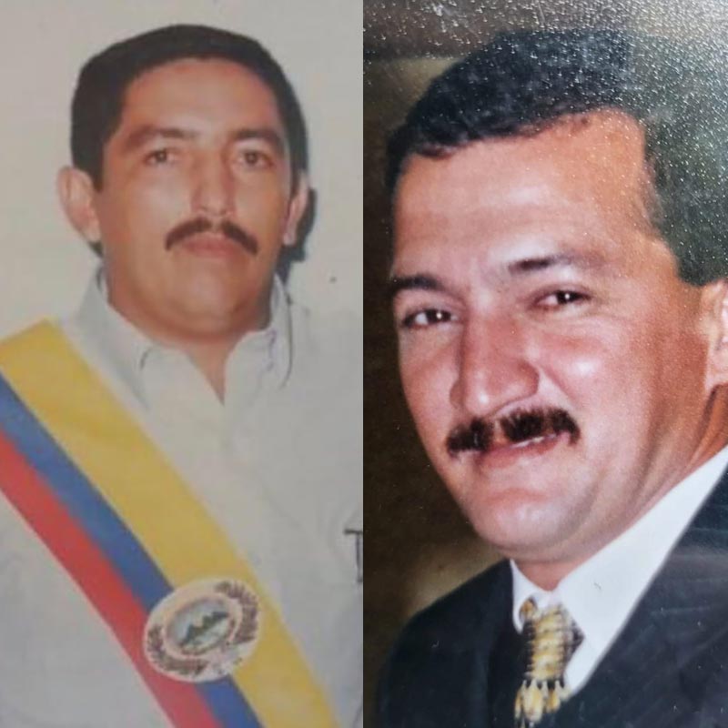 José Lizardo Rojas and Jorge Hernando Calderón: 2 mayors murdered by FARC. Luis Fernando Almario is accused by the JEP of participating in the murder of Rojas.
