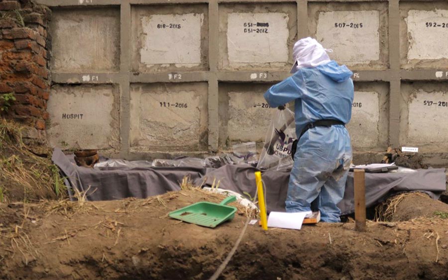 La mémoire et la dignité réhabilitées de victimes disparues, au cimetière de Palmira, en Colombie.
