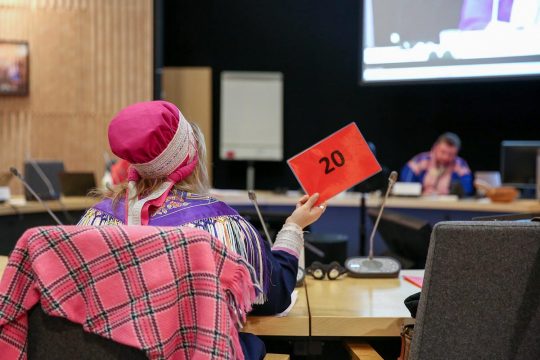 Voting session in the Sami Parliament of Finland