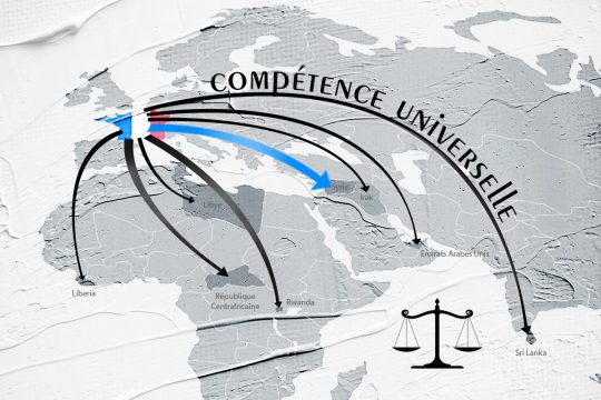 Compétence universelle de la France - Carte mondiale des pays où la France mène des enquêtes