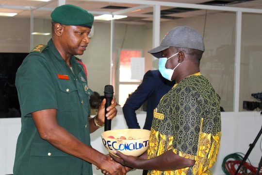 Scene of reconciliation at the TRRC in Gambia