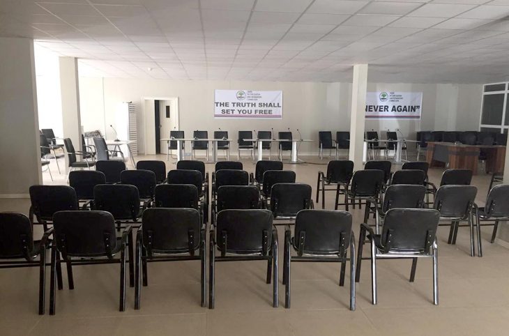 The Gambia Truth Commission's courtroom is empty