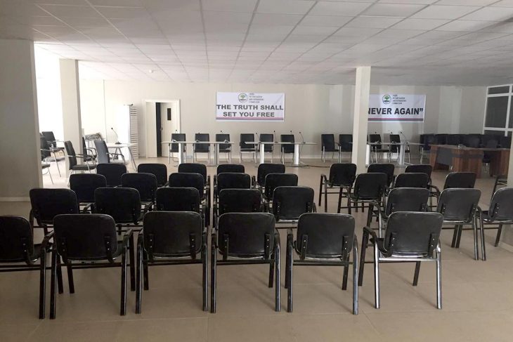 The Gambia Truth Commission's courtroom is empty