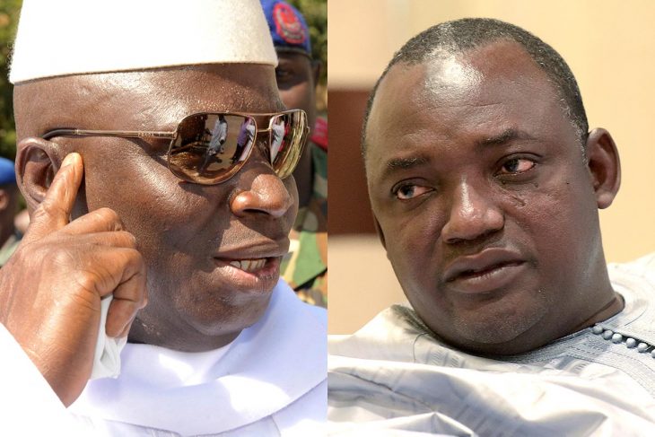 Former Gambian President Yahya Jammeh and current President Adama Barrow