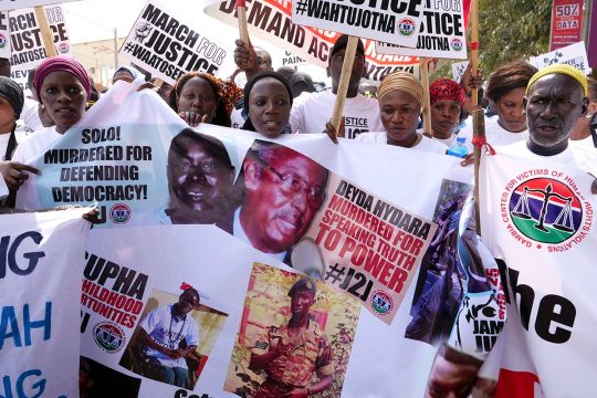 Demonstration by victims of the Jammeh regime