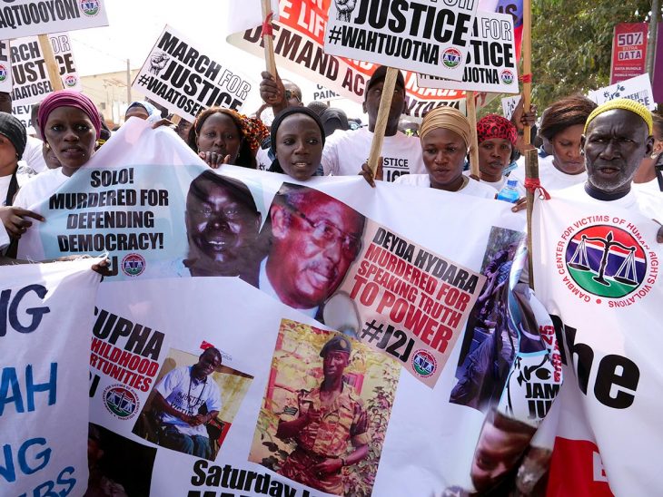 Demonstration by victims of the Jammeh regime