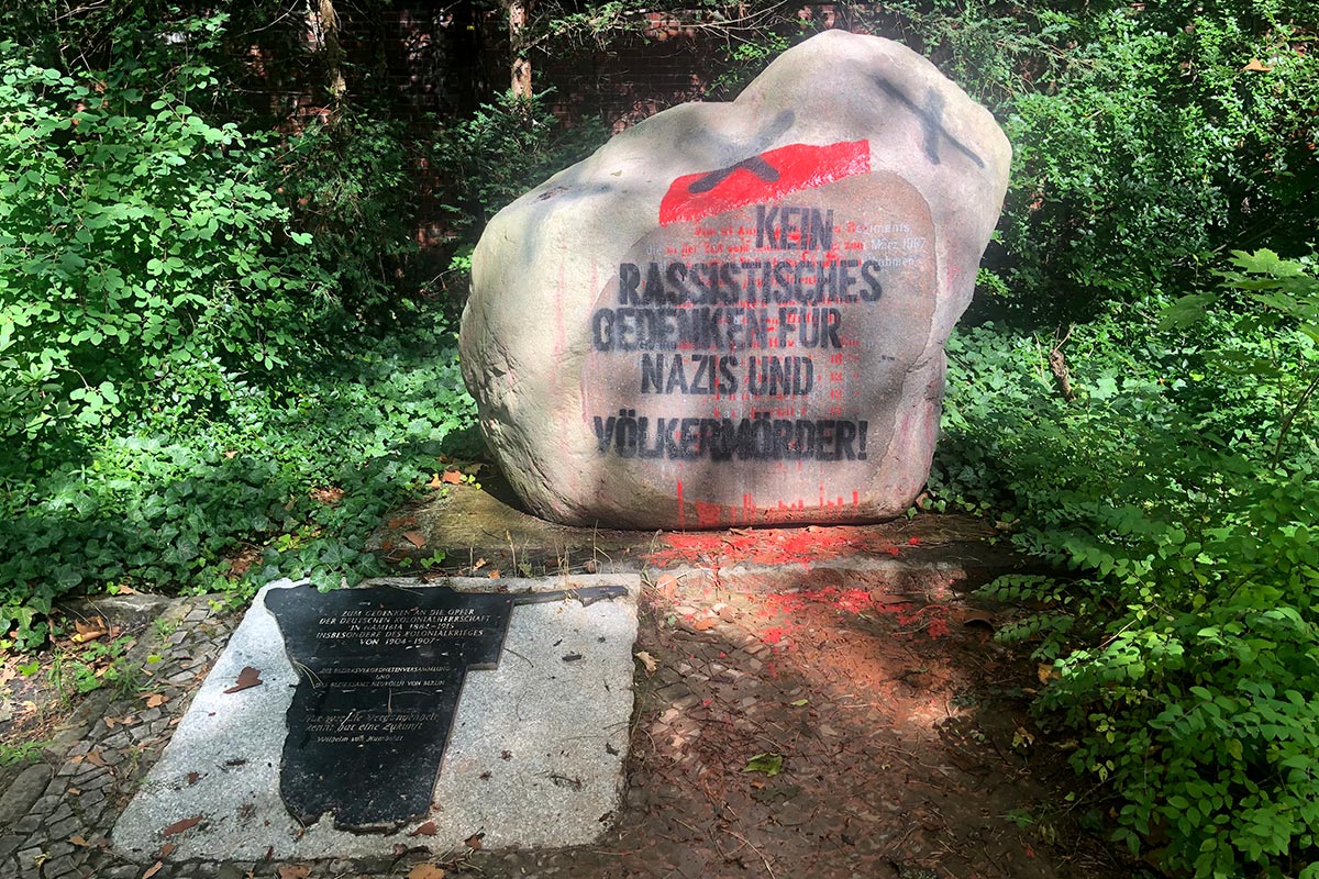 The "Herero stone" at Columbiadamm cemetery, Germany.