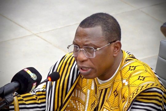 Moussa Dadis Camara exposes his version of events (for the Conkary stadium massacre in 2009) during the September 28 trial in Guinea.