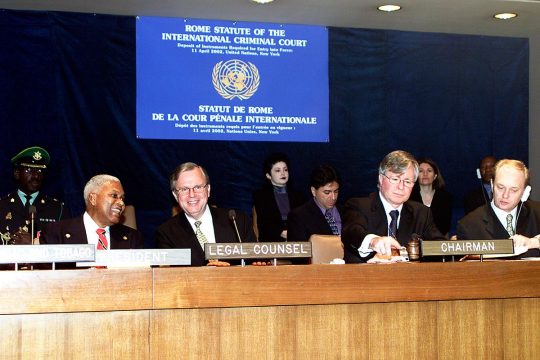 The chairman of the ICC (next to the president and a legal counsel) ratify the Rome Statue of the International Criminal Court