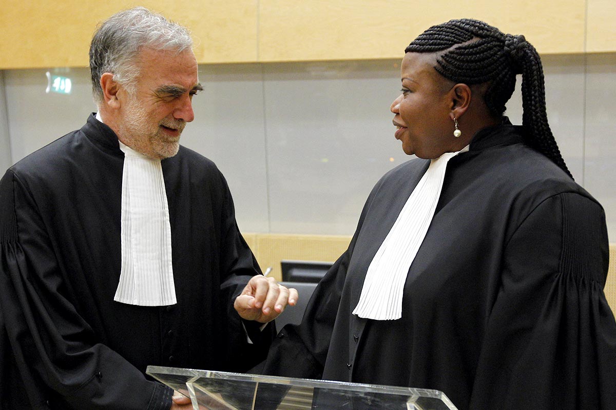 Luis Moreno-Ocampo and Fatou Bensouda at the ICC.