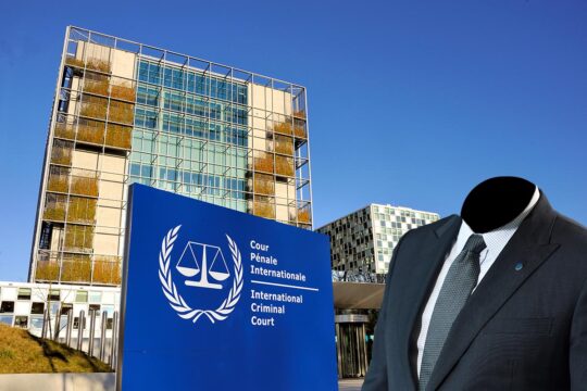 As the Assembly of States Parties (ASP) to the International Criminal Court (ICC) opens, it faces many challenges. Photo montage showing a portrait of Karim Khan, whose head has been erased, in front of the ICC offices in The Hague.