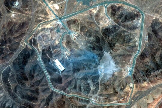 Satellite image of the Fordo site in Iran after it was bombed by the United States