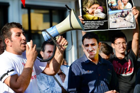 Crimes against Yazidis - Kurds demonstrate in the Netherlands in support of the Yezidis and Christians of Iraq, victims of Islamic State violence.