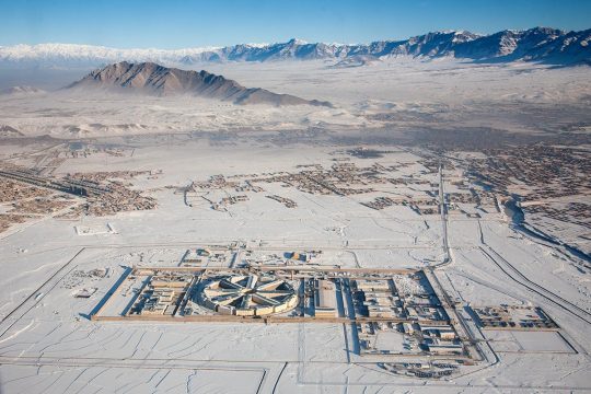 Aerial view of Pul-e Charkhi prison in Kabul, Afghanistan