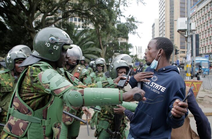 Protest suppressed by the police in Kenya