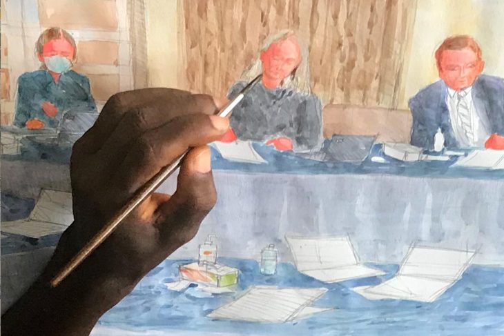 Peinture de la cour finlandaise au Liberia pour le procès Massaquoi