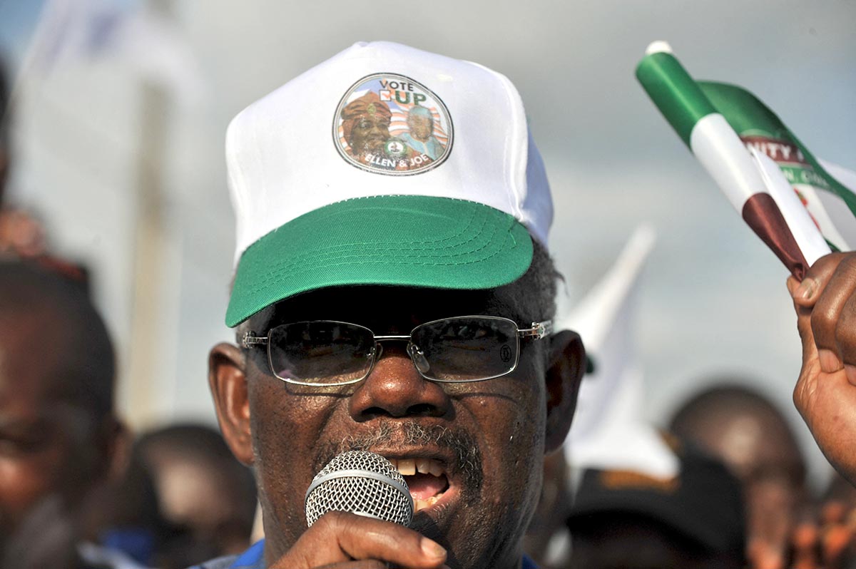 Prince Johnson during his election campaign (Liberia)