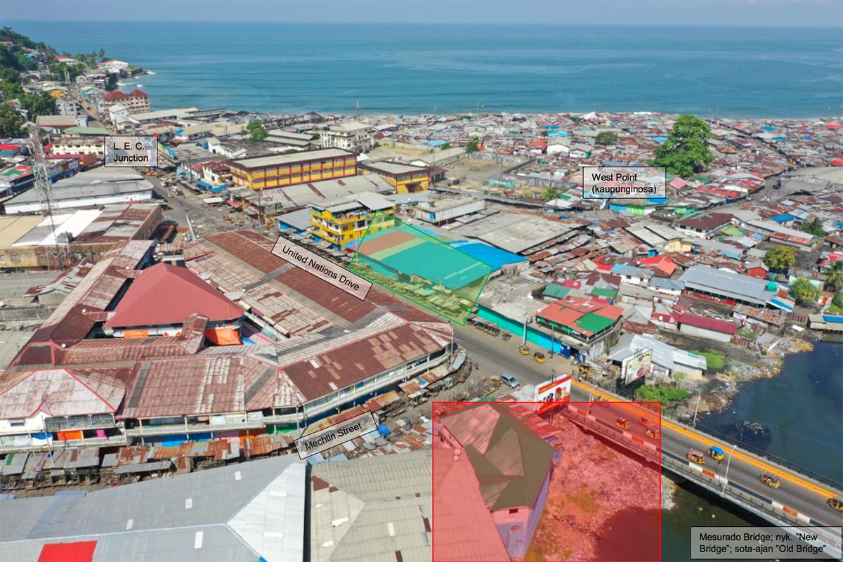 Le quartier de Waterside à Monrovia, Liberia