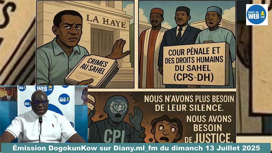 Capture écran d'une vidéo diffusée par Diany ML FM lors de l'émission du malien Kassim Traoré au sujet de la création d'une 