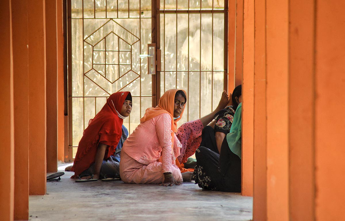 Rohingya women from Myanmar, in Bangladesh.