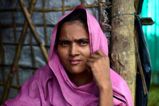 Universal jurisdiction (podcast) - Rohingya refugee woman from Myanmar in a camp in Bangladesh