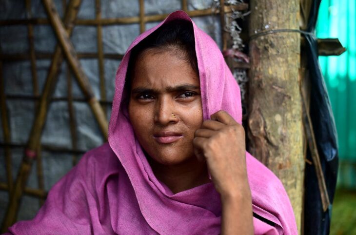 Universal jurisdiction (podcast) - Rohingya refugee woman from Myanmar in a camp in Bangladesh