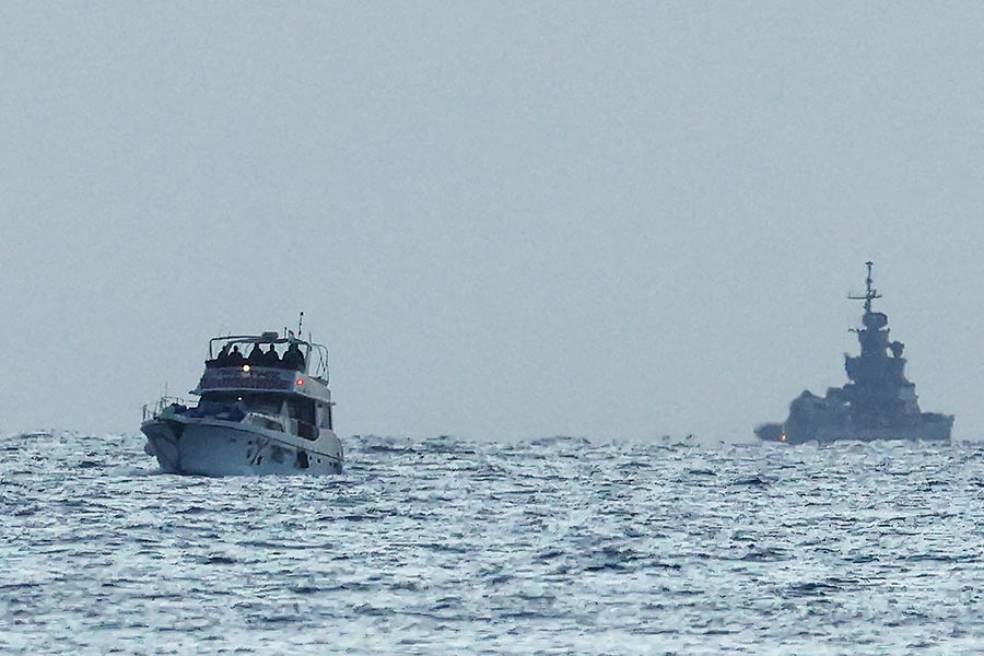 A ship from the Gaza flotilla intercepted by the Israeli navy.