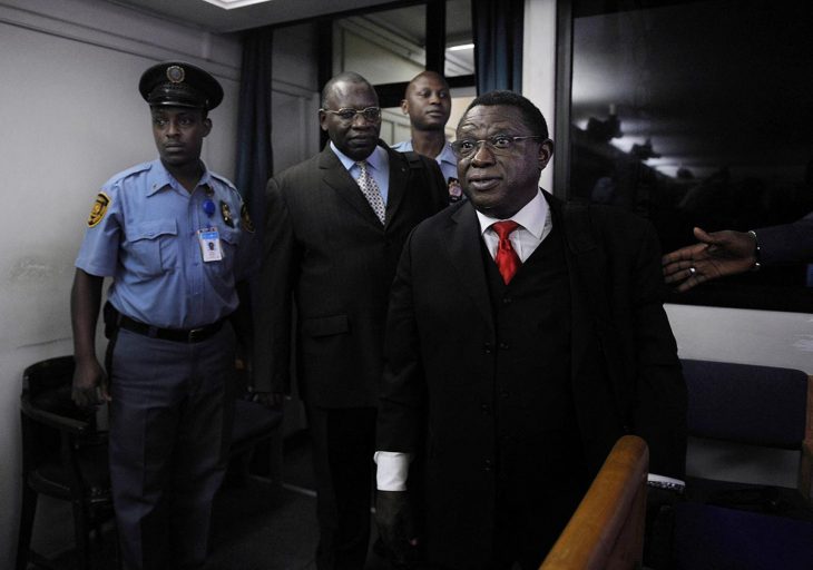 Théoneste Bagosora arrives in court