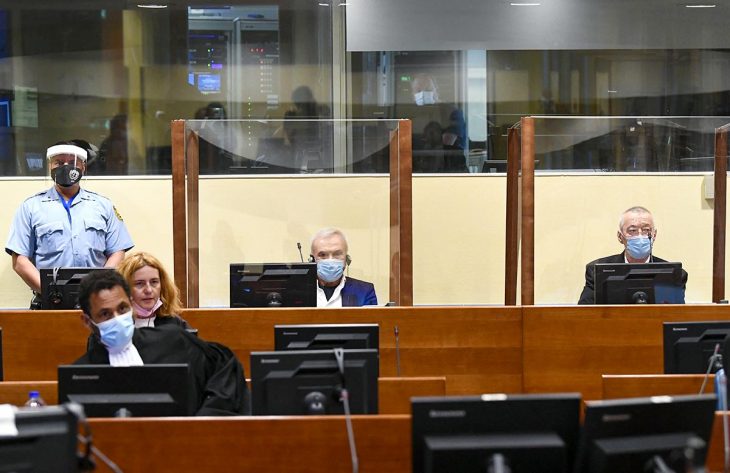 Jovica Stanisic et Franko Simatovic devant le tribunal de l'Onu pour l'ex-Yougoslavie.