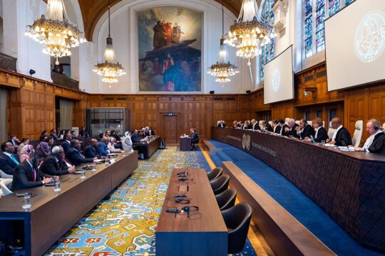 International Court of Justice (ICJ). Photo: view of the court during the reading of the ruling rejecting Sudan’s complaint accusing the United Arab Emirates of complicity in genocide.