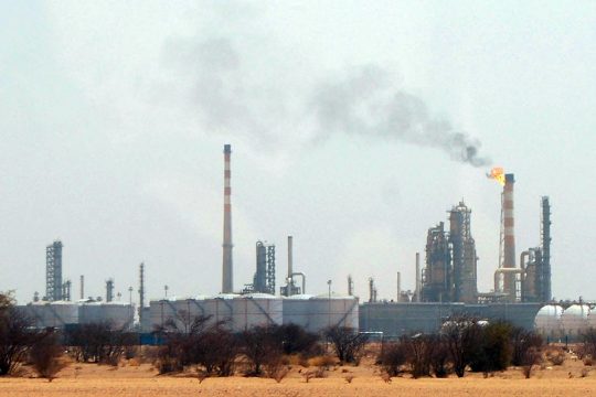 Oil refineries in desert (Sudan)