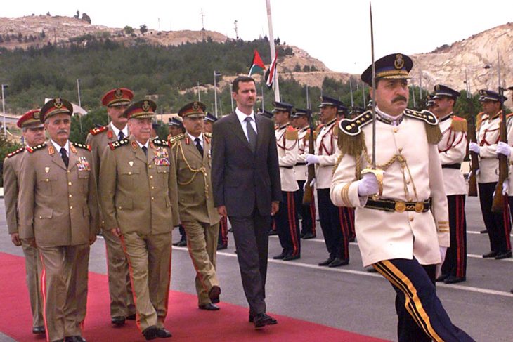 Military parade in the presence of Bashar al-Assad