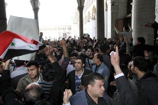 Demonstration in Damas, Syria