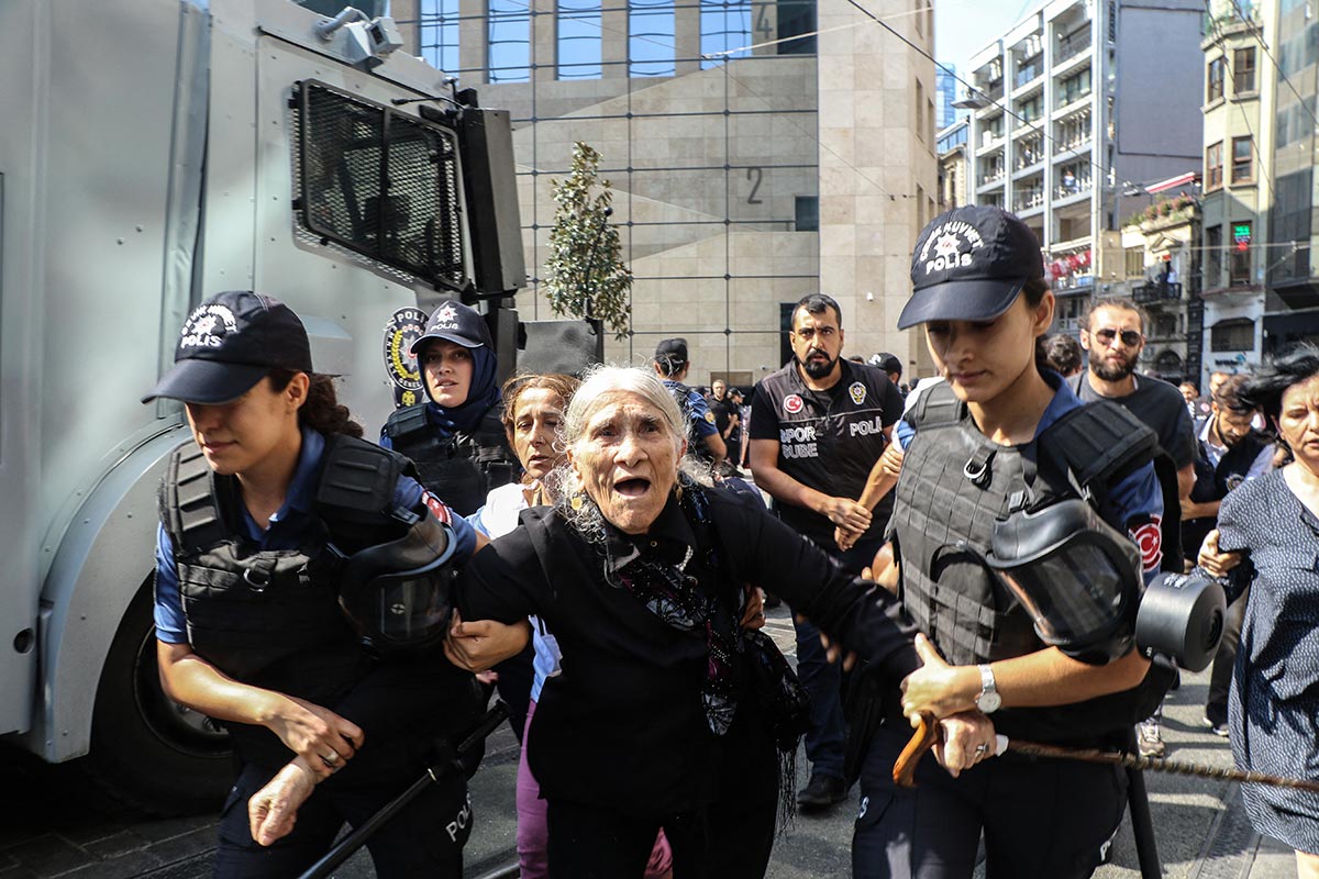 Disparitions forcées en Turquie - Arrestation d'Emine Ocak, le 25 août 2018 à Istanbul.